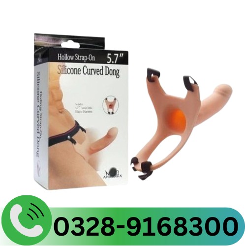 Dildo | Hollow Silicone Curved Dong Strapon Dildo - 5.7 Inches In Pakistan