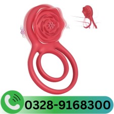 Vibrating Cock Ring with Rose Clitoral Stimulator Pleasure Penis Ring